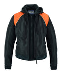 DS827 Women's Mesh 3-in-1 Riding Jacket (Black/Orange)