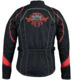 DS826RD Women's Embroidered Crown Riding Jacket - Red