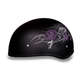 D6-PR D.O.T. DAYTONA SKULL CAP - W/ PURPLE ROSE