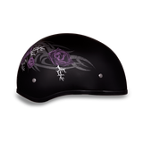 D6-PR D.O.T. DAYTONA SKULL CAP - W/ PURPLE ROSE