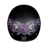 D6-PR D.O.T. DAYTONA SKULL CAP - W/ PURPLE ROSE