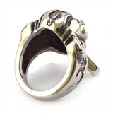 R3001 Stainless Steel X Skull Biker Ring