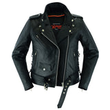 DS831 Women's Classic Side Lace Police Style M/C Jacket