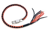 GBW202 Leather Biker Whip-Orange/Black