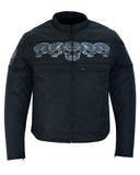 DS600 Men's Textile Scooter Style Jacket w/ Reflective Skulls