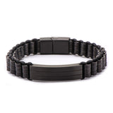 Stainless Steel Black IP ID & Tube Silicone Bracelet