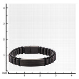 Stainless Steel Black IP ID & Tube Silicone Bracelet