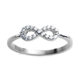 Stainless Steel Infinity Pave Set CZ Ring