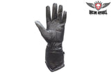 Ladies Motorcycle Gloves W/ Stitched Eagle. Womens