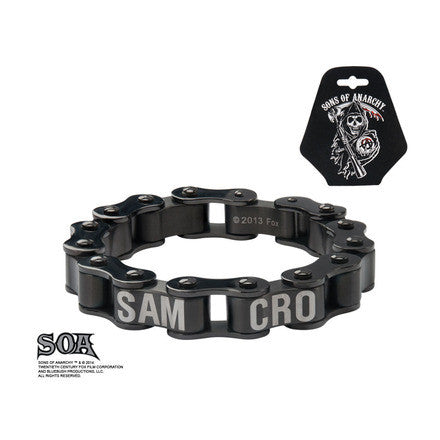 Sons of Anarchy Stainless Steel "SAMCRO" Motor Chain IP Black Bracelet