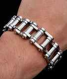 Stainless Steel Long Bar Motorcycle Chain Bracelet