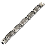 Men's Stainless Steel Two Big Cable Chunky Polished Bracelet