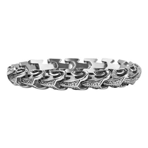 Stainless Steel Oxidized Snake Skin Bracelet