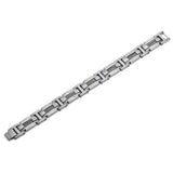 Men's Stainless Steel Gunmetal Cable Bar Self-adjustable Link Bracelet