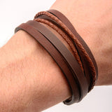 Light Brown Wrapped w/ Dark Leather Bracelet