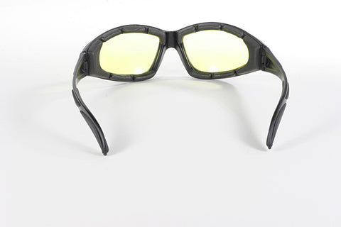 Classic Unisex Yellow Lens Motorcycle Glasses, UV400 Protection, Windproof & Dustproof