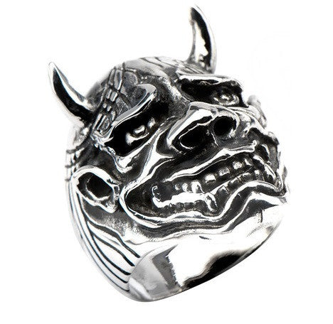 Stainless Steel Black Oxidized Hanya Mask Ring