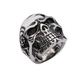 Stainless Steel Polish Finished  Knit Eyebrow Skull Ring