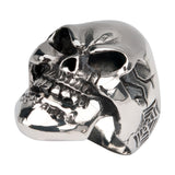 Stainless Steel Sovereign Steel Black Oxidized Skull w/ Web Ring