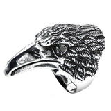 Stainless Steel Black Oxidized Bird Head Ring
