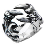 Stainless Steel Black Oxidized Crow Feet Ring