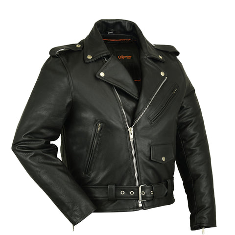 DS732 Men&#039;s Premium Classic Plain Side Police Style Jacket