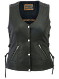 DS285 Women's Vest with Grommet and Lacing Accents
