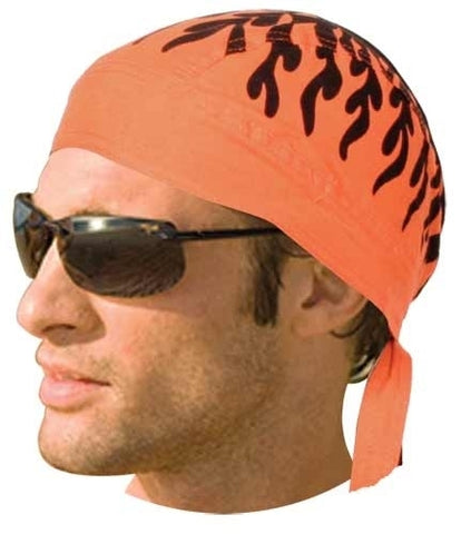 HW2686 Headwrap Orange Flames