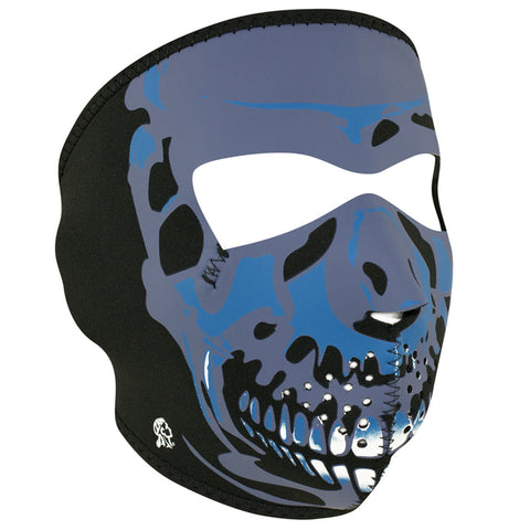 WNFM024 ZAN&reg; Full Mask- Neoprene- Blue Chrome Skull