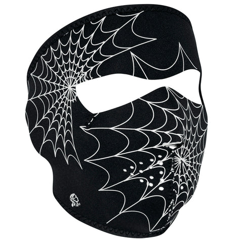WNFM057G ZAN&reg; Full Mask- Neoprene- Spider Web, Glow in the Dark