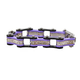 VJ1109 Two Tone Black/Purple W/White Crystal Centers