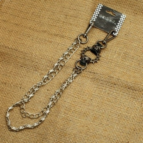 WA-WC7702W Spike ring Wallet Chain with chrome double chain,