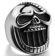 R101 Stainless Steel Big Face Skull Biker Ring