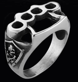 R152 Stainless Steel Brass Knuckles Biker Ring