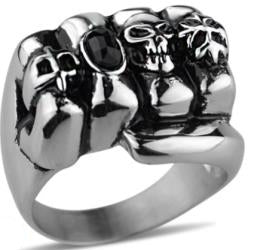 R153 Stainless Steel Ring Fist Biker Ring