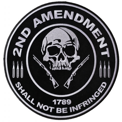 PL3565 2nd Amendment Shall Not Be Infringed Skull 1789 Large Embroide
