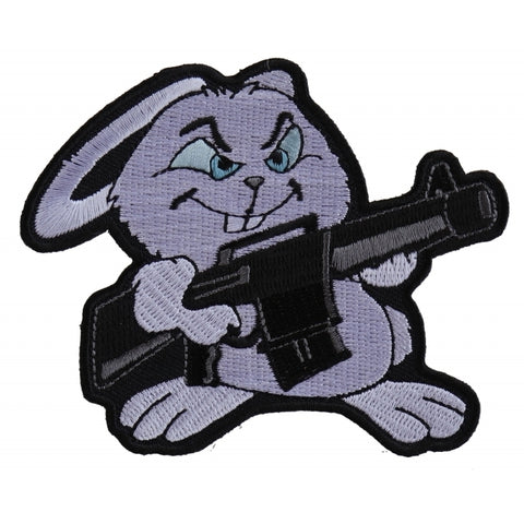 P5883 Machine Gun Bunny Rabbit Novelty Iron on Patch
