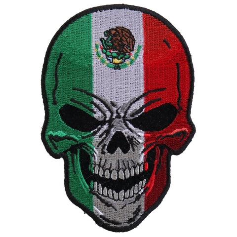 P5665 Mexican Flag Skull Small Patch
