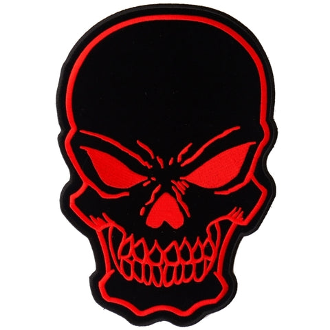 PL6332 Red Skull Embroidered Iron on Patch