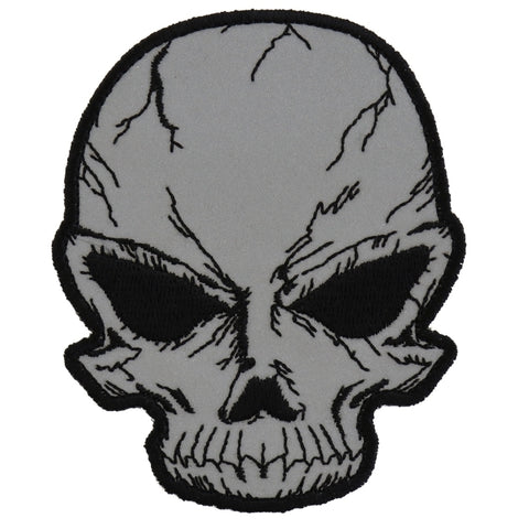 P3169 Reflective Small Cracked Skull Patch