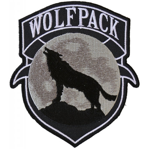 P6139 Wolfpack Patch Wolf Howling Moon Silhouette
