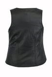 DS244 Women's Stylish Open Neck Zipper Front Vest