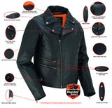 DS804 Women&#039;s Updated Stylish M/C Jacket