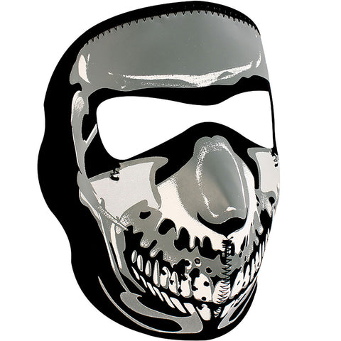 WNFM023 ZAN&reg; Full Mask- Neoprene- Chrome Skull