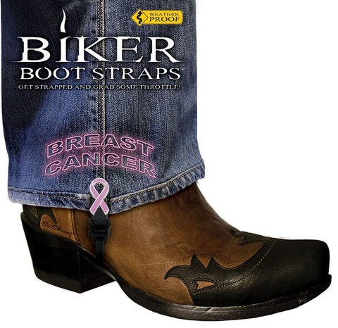 BBS-BC4 Weather Proof- Boot Straps- Breast Cancer- 4 inch