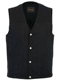 DM925BK Men's Single Back Panel Concealed Carry Denim Vest