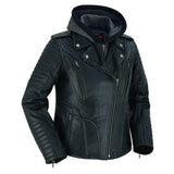 RC877 Women's M/C Jacket with Rub-Off Finish