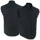 DM6001 Men's Black Lightweight Sleeveless Denim Shirt