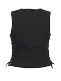 DM942BK Women's Stylish Black Denim Vest