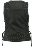 DS285 Women's Vest with Grommet and Lacing Accents